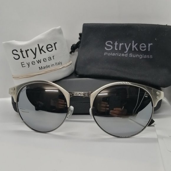 Stryker Italy Accessories - BNWT Stryker Italy Unisex Mirror Polarized Sun Silver Mirror/Gun ST6218